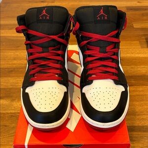 Nike Air Jordan 1 Black and Red Sneakers